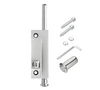 PATIKIL Sliding Patio Door Lock Set, Rectangle Keyless Sliding Door Security Lock with Bolt for Bedroom Bathroom Kitchen Balcony, Silver Gray