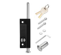 PATIKIL Sliding Patio Door Lock Set, Rectangle Sliding Door Security Lock with Bolt and Keys for Bedroom Bathroom Kitchen Balcony, Black