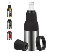 PATIKIL Slim Can Cooler, 12oz Skinny Can Insulated Beer Sleeve Drink Holder with Bottle Opener for Beer Soda Coffee Regular Cans and Bottles, Silver