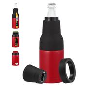 PATIKIL Slim Can Cooler, 12oz Skinny Can Insulated Beer Sleeve Drink Holder with Bottle Opener for Beer Soda Coffee Regular Cans and Bottles, Red