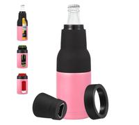 PATIKIL Slim Can Cooler, 12oz Skinny Can Insulated Beer Sleeve Drink Holder with Bottle Opener for Beer Soda Coffee Regular Cans and Bottles, Pink