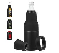 PATIKIL Slim Can Cooler, 12oz Skinny Can Insulated Beer Sleeve Drink Holder with Bottle Opener for Beer Soda Coffee Regular Cans and Bottles, Black