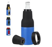 PATIKIL Slim Can Cooler, 12oz Skinny Can Insulated Beer Sleeve Drink Holder with Bottle Opener for Beer Soda Coffee Regular Cans and Bottles, Blue