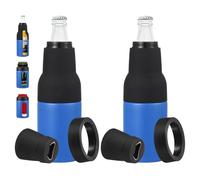 PATIKIL Slim Can Cooler, 2 Pcs 12oz Skinny Can Insulated Beer Sleeve Drink Holder with Bottle Opener for Beer Soda Coffee Regular Cans and Bottles, Blue