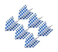 PATIKIL Slim Dart Flights, 6 Pack PET Unique Design Dart Accessories for Steel Tip Dart and Soft Tip Darts, Dark Blue Silver Tone