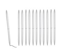 PATIKIL Slim Metal Ballpoint Pen, 12Pcs Black Ink 1mm Medium Point Pen Metallic Retractable Lightweight Smooth Writing Pens for Business Office Wedding Guest Book, Silver Tone