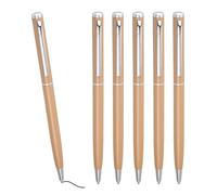 PATIKIL Slim Metallic Ballpoint Pen, 6Pcs Black Ink 1mm Medium Point Pen Retractable Lightweight Smooth Writing Pens with Metal Clips for Business Office Wedding Guest Book, Gold Tone