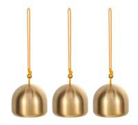 PATIKIL Small Bulk Hanging Bell, 2 Pcs Chinese Feng Shui Bell Good Luck Wind Chime for Door Window Home Garden Decor Wealth and Safe Pendant, Golden-Yellow