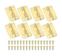 PATIKIL Small Butt Hinges 1 Inch, 8 Pack Mini Jewelry Box Hinge with Screw for Jewelry Wooden Boxes Cabinet Drawer Doors Gate, Gold
