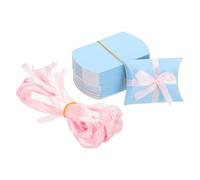 PATIKIL Small Gift Boxes, 100 Pcs 3.5x2.5x1 Inch Pillow Boxes Candy Thank You Treat for Wedding Party Favor Pen Birthday Gift Jewelry Greeting Card, Light Blue