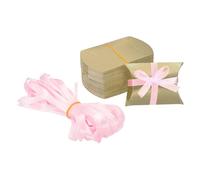 PATIKIL Small Gift Boxes, 50 Pcs 3.5x2.5x1 Inch Pillow Boxes Candy Thank You Treat for Wedding Party Favor Pen Birthday Gift Jewelry Greeting Card, Brown