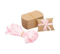 PATIKIL Small Gift Boxes, 50 Pcs 3.5x2.5x1 Inch Pillow Boxes Candy Thank You Treat for Wedding Party Favor Pen Birthday Gift Jewelry Greeting Card, Light Brown