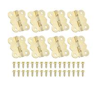 PATIKIL Small Jewelry Box Hinges 1-1/4 Inch, 8 Pack 180-degree Mini Butterfly Hinges Jewelry Box Hardware with 32 Screws for Cabinet Wooden Box Drawer Craft, Gold