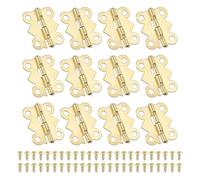 PATIKIL Small Jewelry Box Hinges 3/4 Inch, 12 Pack 180-degree Mini Butterfly Hinges Jewelry Box Hardware with 48 Screws for Cabinet Wooden Box Drawer Craft, Gold