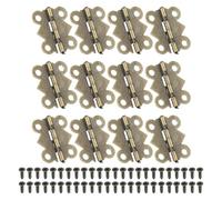 PATIKIL Small Jewelry Box Hinges 3/4 Inch, 12 Pack 180-degree Mini Butterfly Hinges Jewelry Box Hardware with 48 Screws for Cabinet Wooden Box Drawer Craft, Brown