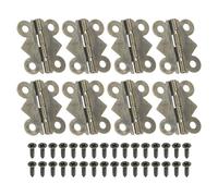 PATIKIL Small Jewelry Box Hinges 7/8 Inch, 8 Pack 180-degree Mini Butterfly Hinges Jewelry Box Hardware with 32 Screws for Cabinet Wooden Box Drawer Craft, Brown