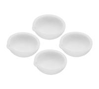 PATIKIL Small Melting Ceramic Crucible Bowl Dish, 4 Pcs 150gram Ceramic Quartz Crucibles Dish Pot for Refining Casting Metal Gold Silver Copper Brass Alloy Beading Jewelry