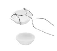 PATIKIL Small Melting Ceramic Crucible Bowl Dish Cup Set Include Whip Tongs Handle, Quartz Crucible Kit for Melting Metal, 3 Pcs 250gHandle