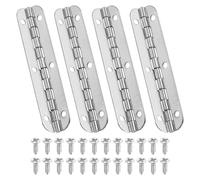 PATIKIL Small Piano Hinge 2.6" x 0.6", 4 Pack Mini 90-Degree Jewelry Box Hinges with Screw for Jewellery Wooden Boxes, Silver