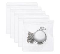 PATIKIL Small Plastic Bags for Jewelry 4.3" x 4.3", 100 Pcs Reusable Zipper Lock Jewelry Bag Clear PVC Packing Pouch for Rings Earrings Bracelet Beads