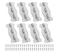 PATIKIL Small Vintage Box Hinges 2 Inch, 8 Pack 180-Degree Butterfly Decorative Hinges Jewelry Box Hardware with Screw for Cabinet Wooden Box Drawer Craft, Silver