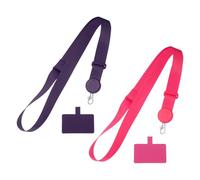 PATIKIL Smart Phone Lanyard,2Pcs Adjustable Crossbody Cell Phone Neck Strap Lanyard with Phone Patches for Most Smartphones ID Badges Keychain, Dark Purple Dark Pink