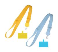 PATIKIL Smart Phone Lanyard,2Pcs Adjustable Crossbody Cell Phone Neck Strap Lanyard with Phone Patches for Most Smartphones ID Badges Keychain, Yellow Blue