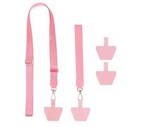 PATIKIL Smart Phone Lanyard, 2Pcs Adjustable Crossbody Cell Phone Neck Strap Lanyard with Wrist Strap and 4 Patches for Most Smartphones ID Badges Keychain, Pink