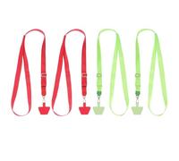 PATIKIL Smart Phone Lanyard, 4Pcs Adjustable Crossbody Cell Phone Neck Strap Lanyard with 4 Patches for Most Smartphones ID Badges Keychain, Red/Light Green (73-50cm)