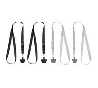 PATIKIL Smart Phone Lanyard, 4Pcs Adjustable Crossbody Cell Phone Neck Strap Lanyard with 4 Patches for Most Smartphones ID Badges Keychain, Black/Gray (73-50cm)