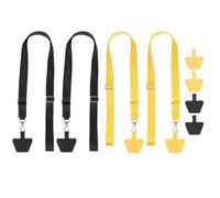 PATIKIL Smart Phone Lanyard, 4Pcs Adjustable Crossbody Cell Phone Neck Strap Lanyard with 8 Patches for Most Smartphones ID Badges Keychain, Black/Yellow (55-30cm)