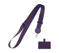 PATIKIL Smart Phone Lanyard, Adjustable Crossbody Cell Phone Neck Strap Lanyard with Phone Patches for Most Smartphones ID Badges Keychain, Dark Purple