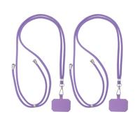 PATIKIL Smart Phone Lanyards, 2 Pack Universal Cell Phone Lanyards Adjustable Phone Strap Crossbody Lanyard Patch with Neck Strap Fits Most Smartphones, Purple