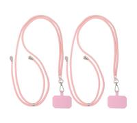PATIKIL Smart Phone Lanyards, 2 Pack Universal Cell Phone Lanyards Adjustable Phone Strap Crossbody Lanyard Patch with Neck Strap Fits Most Smartphones, Pink