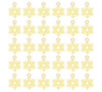 PATIKIL Snowflake Charm, Alloy Winter Christmas Hollow Snowflake Star Charm Pendants for Jewelry Making DIY Crafting Necklace Bracelet Earring-100Pcs(Gold Tone)