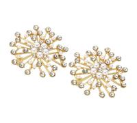 PATIKIL Snowflake Crystal Safety Decorative Pin Brooch Clip Clasp Pin, 2Pcs Anti Exposure Enamel for Women Sweaters, Shawls, Collars, Dress, Golden