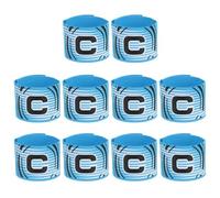 PATIKIL Soccer Captain Armband, 10 Pcs Captain Arm Bands for Soccer Elastic Captain C Arm Band Sports Captain Armbands for Youth Adult Football Team Training Sky Blue