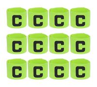 PATIKIL Soccer Captain Armband, 12 Pcs Captain Arm Bands for Soccer Elastic Captain C Arm Band Sports Captain Armbands for Youth Adult Football Team Training Fluorescent Green