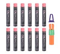 PATIKIL Soft Oil Pastels, 12 Pcs Plum Oil Pastel Crayons Pastel Art Supplies with Holder Creamy Texture Colored Chalk Smooth Blending Bulk Set for Artists Painting Drawing Gallery