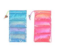 PATIKIL Soft Sunglass Pouch, 2Pcs Microfiber Glasses Pouch Portable Eyeglass Case Bag with Drawstring Closure for Women Men Phone Eyeglasses Sunglasses Storage, Blue and Rose Red