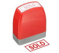 PATIKIL Sold Notice Stamp Self Inking, Red Ink Office Pre Inked Message Stamp for Business, Red