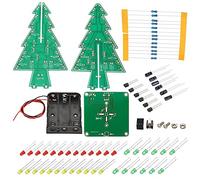PATIKIL Soldering Practice Board, 1 Set Electronics Kit Prototype PCB Board DIY Welding Circuit LED Christmas Tree 3 Color SMT/SMD for Experiment Teaching, 5V