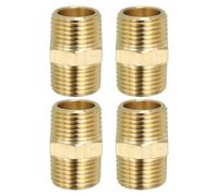 PATIKIL Solid Brass Hex Nipple Pipe Fitting Thread Adapter, 3 Pack 1/2" NPT x 1/2" NPT Male Water Line Connectors Couplings