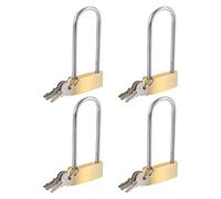 PATIKIL Solid Brass Padlock with Keys, 4Pcs 42mm Wide Body 93mm Long Shackle Waterproof Rustproof Keyed Locks for Storage Unit Sheds Garages Fence Gym Locker