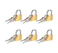 PATIKIL Solid Brass Padlock with Keys, 6Pcs 18.5mm Wide Body Waterproof Rustproof Keyed Locks for Storage Unit Sheds Garages Fence Gym Locker