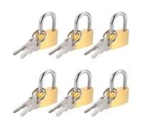PATIKIL Solid Brass Padlock with Keys, 6Pcs 21mm Wide Body Waterproof Rustproof Keyed Locks for Storage Unit Sheds Garages Fence Gym Locker