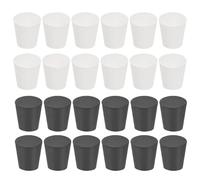 PATIKIL Solid Rubber Stopper Size 4# -26mm x 19mm - 28mm Long, 24 Pcs Rubber Tapered Plug, Lab Plug Test Tubes Bungs for Hole Sealing Laboratory Flasks Glassware Tubes Home, Black/White