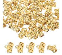 PATIKIL Spacer Bail Bead, 40 Pcs Spacer Beads Charms Holder Bracelet Tube Beads Hanger for Necklace Jewelry DIY Making, Gold