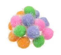 PATIKIL Sparkle Flash Balls, 12 Pcs 1.8 Inch Cat's Favorite Glitter Pom Poms Tinsel Fuzzy Balls for Pet DIY Craft Clothing Hats House Festival, Pink, Green, Purple, Gold