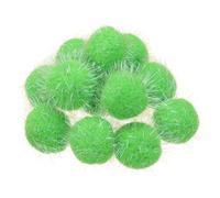 PATIKIL Sparkle Flash Balls, 12 Pcs 1.8 Inch Cat's Favorite Glitter Pom Poms Tinsel Fuzzy Balls for Pet DIY Craft Clothing Hats House Festival, Green